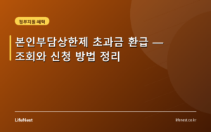 본인부담상한제 초과금 환급 — 조회와 신청 방법 정리
